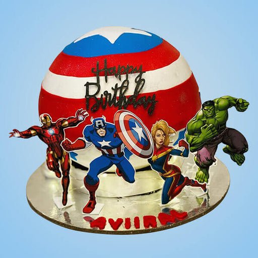 Superhero Theme Pinata Cake With Hammer