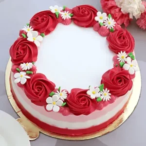 Pretty Roses Vanilla Cake- Half Kg