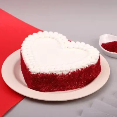 Scrumptious Heart Shaped Red Velvet Cake Half Kg