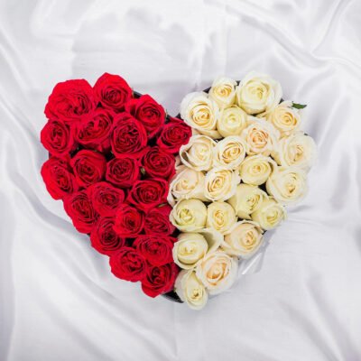 Scintillating Mix Roses Heart Arrangement