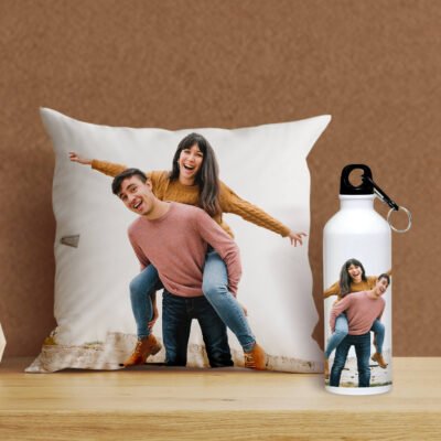 Personalized Cushion With Sipper Bottle