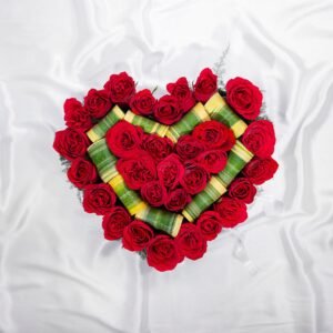 Charming Heart Red Rose Arrangement