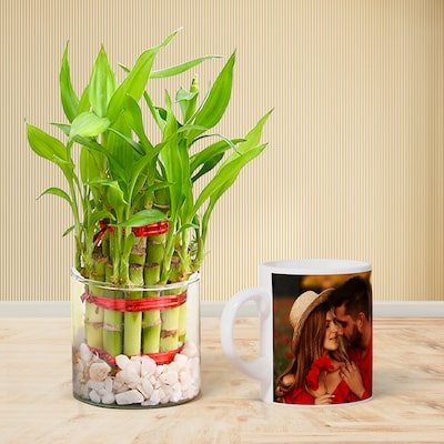 Personalised Mug With Elegant Lucky Bamboo