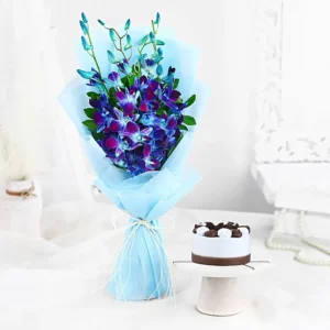 Azure Symphony Bouquet & Bento Cake